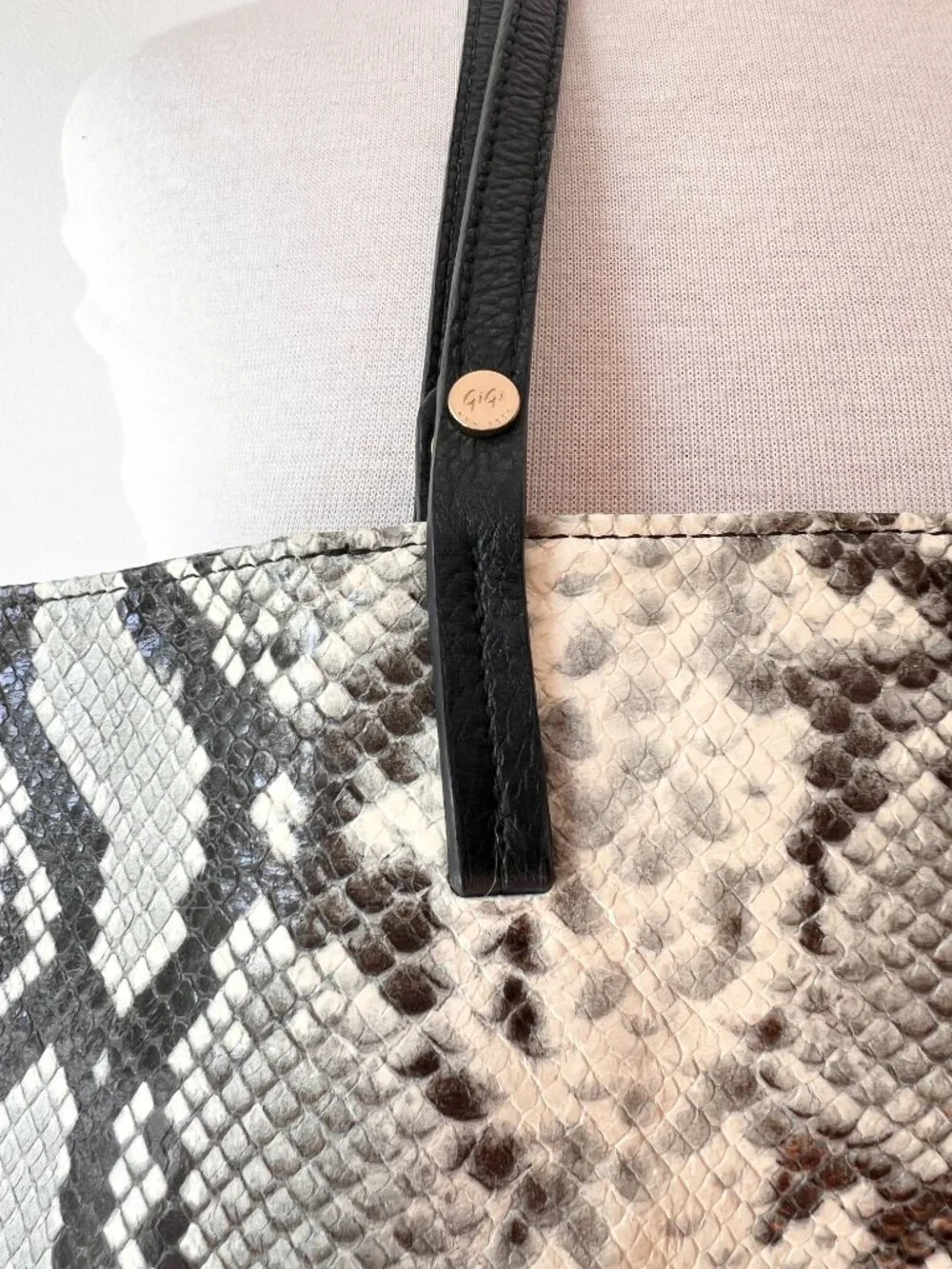 Gigi NY Snakeskin embossed Tote Bag
